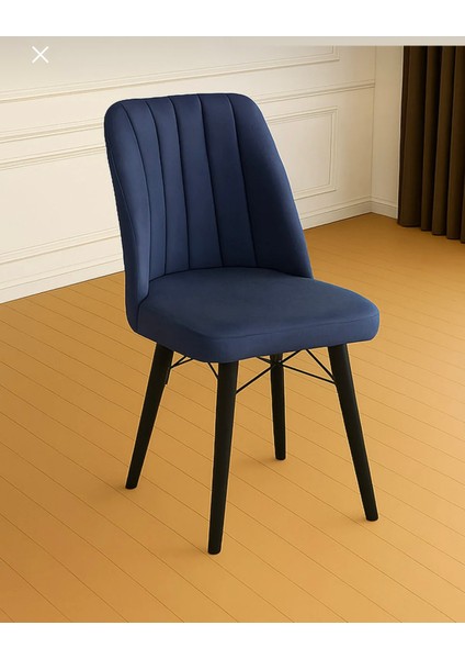 Karegold Mutfak Sandalyesi 2 Adet (Siyah Metal Ayaklı)