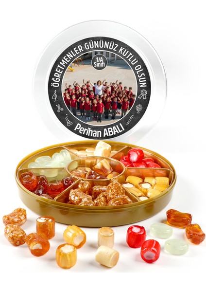 Isimli Fotoğraflı Öğretmenler Günü Hediyesi El Yapımı Karışık Akide Şekeri 400G fiyatları