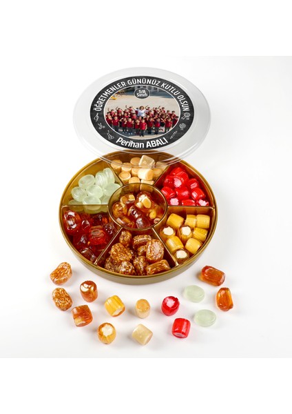 Isimli Fotoğraflı Öğretmenler Günü Hediyesi El Yapımı Karışık Akide Şekeri 400G fırsatları