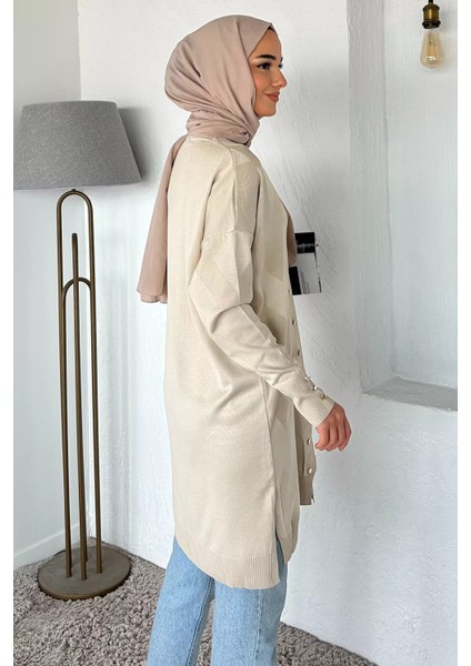 Ön Düğmeli Desenli Tesettür Triko Hırka (M-L-Xl Uyumludur) P-00018881 modelleri