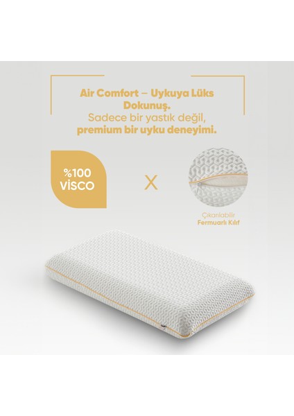Büyük Boy Ortopedik Visco Yastık - Air Comfort Cilt Dostu Anti Uv ( Xxl ) Uyku Yastığı Yumuşak Tuşe fırsatları