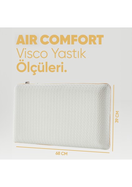 Büyük Boy Ortopedik Visco Yastık - Air Comfort Cilt Dostu Anti Uv ( Xxl ) Uyku Yastığı Yumuşak Tuşe