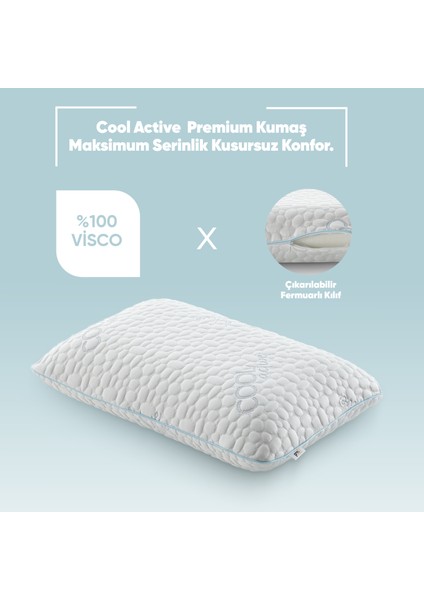 Akıllı Soğuk Cool Actıve Kumaş - Tombul Visko Yastık - Terleme ve Isı Önleyici Ortopedik Yastık indirimleri