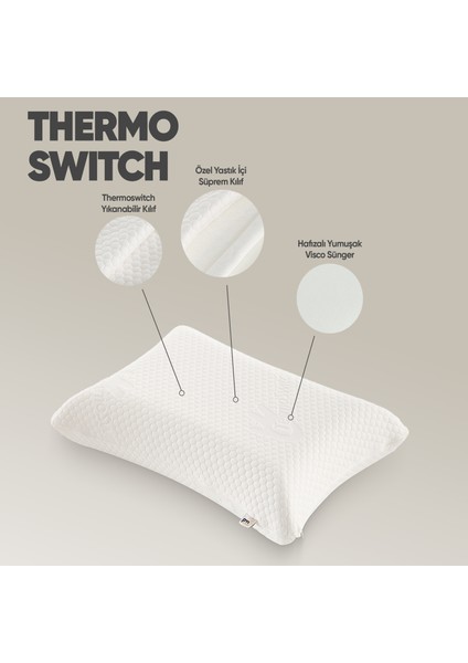 Akıllı Isı Hafızalı Tombul Visko Yastık - Ortopedik Termal Isı Dengeleyici [termoswıtch] Lüx Yastık indirimleri