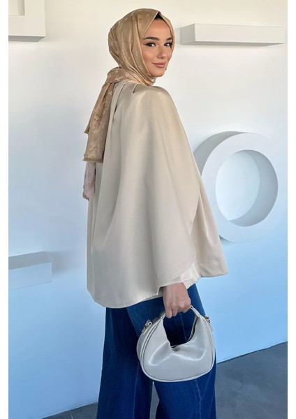 Ön Çıtçıtlı Pelerinli Tesettür Ceket P-00018877 fiyatları