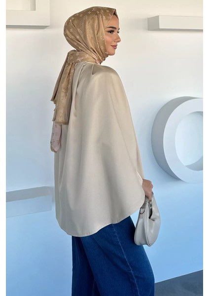 Ön Çıtçıtlı Pelerinli Tesettür Ceket P-00018877 indirimleri