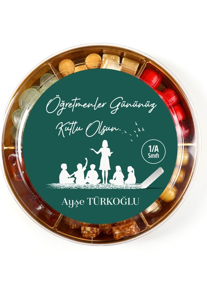 Isimli Öğretmenler Günü Hediyesi El Yapımı Karışık Akide Şekeri 400G Yeşil fiyatları