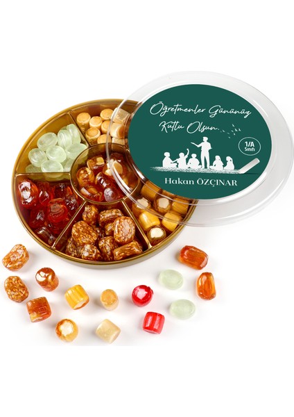 Isimli Öğretmenler Günü Hediyesi El Yapımı Karışık Akide Şekeri 400G Yeşil modelleri