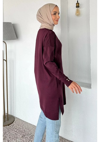 Ön Düğmeli Desenli Tesettür Triko Hırka (M-L-Xl Uyumludur) P-00018881 modelleri