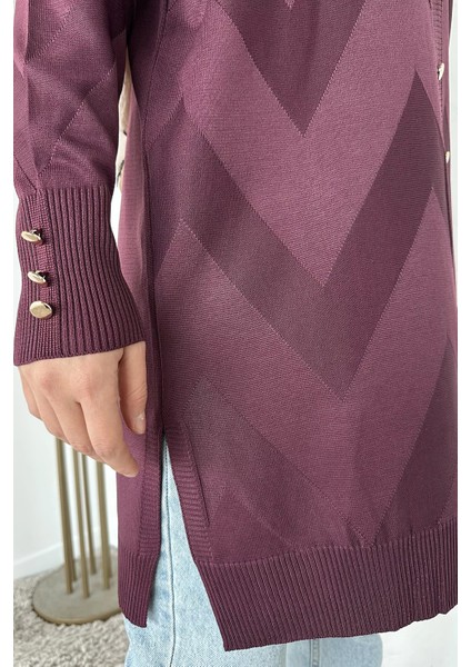 Ön Düğmeli Desenli Tesettür Triko Hırka (M-L-Xl Uyumludur) P-00018881 fırsatları