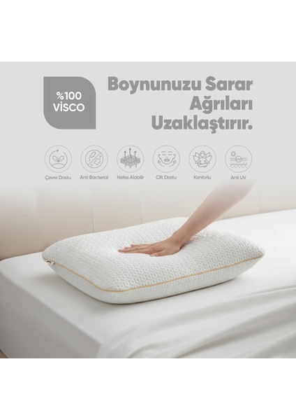 Visko Yastık - Ortopedik Uyku Yastığı - Tombul Düz Visco Yastık - Cilt Dostu [ Anti Uv ] modelleri