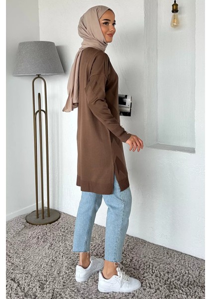 Ön Düğmeli Desenli Tesettür Triko Hırka (M-L-Xl Uyumludur) P-00018881 modelleri