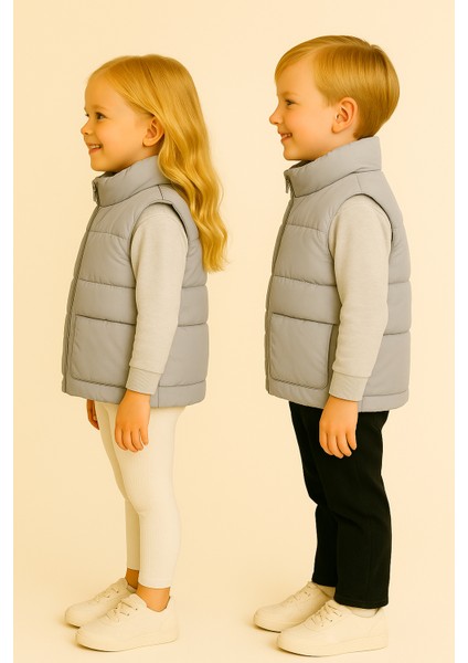 Erkek Çocuk Şişme Yelek Fermuarlı Gri fiyatları