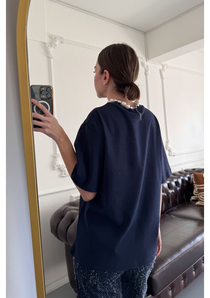 Kısa Kol Orijinal Basic Tshırt- Lacivert