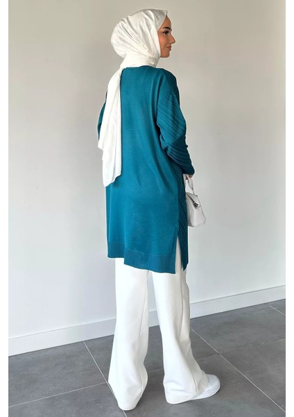 Desenli Ön Düğmeli Tesettür Triko Hırka (M-L-Xl Uyumludur) P-00018882 fırsatları