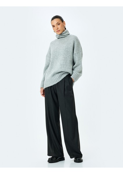 Uzun Kollu Balıkçı Yaka Oversize Kazak fiyatları