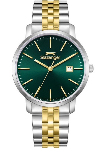 SL.09.2529.1.06 Takvimli Çelik Kasa Çelik Kordon Metalik-Altın Renk Erkek Kol Saati