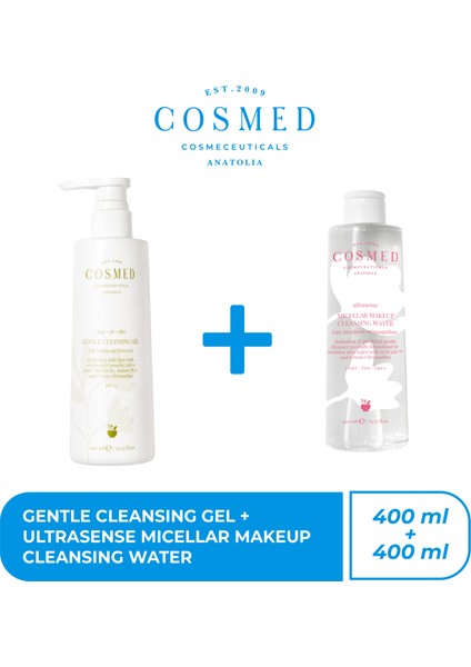 Day-To-Day Gentle Cleansing Gel 400 ml + Cosmed Ultrasense Micellar Makeup Cleansing Water 400 ml