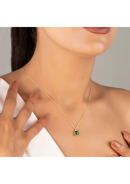 925 Ayar Gümüş Zümrüt Taşlı Gerçek Pırlanta Kolye Kadınlar Için Doğum Günü ve Özel Gün Hediyeleri indirimleri