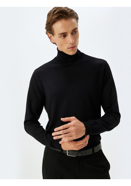 Triko Kazak Balıkçı Yaka Basic Viskon Karışımlı