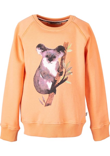 Organik Baskılı Turuncu Kışlık Kız Çocuk Sweatshirt fiyatları