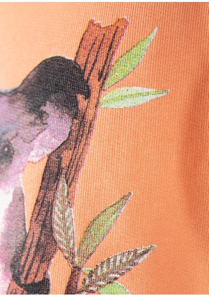 Organik Baskılı Turuncu Kışlık Kız Çocuk Sweatshirt fırsatları