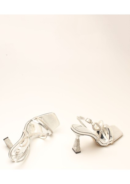 Idil Gümüş Ayna Taşlı Kadın Topuklu fırsatları