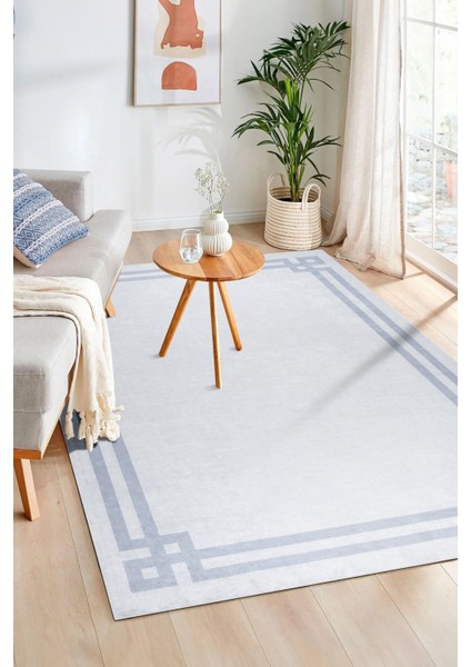 mt Eco Dijital Baskı Makinada Yıkanabilir Kaymaz Taban Dekoratif Halı Gri 21283