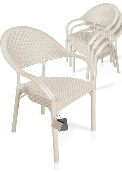 Bambu Rattan Kollu Koltuk 4 Adet indirimleri