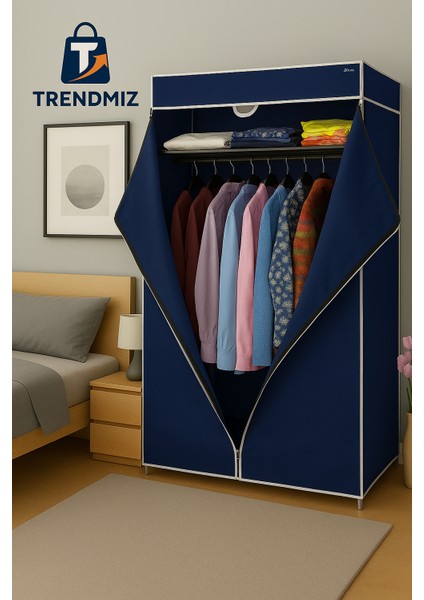 Student Bez Dolap | Metal Iskeletli Kumaş Gardırop | Toz Geçirmez Fermuarlı Hurç Dolap
