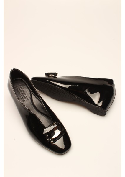 Idil Siyah Rugan Taşlı Kadın Topuklu fırsatları