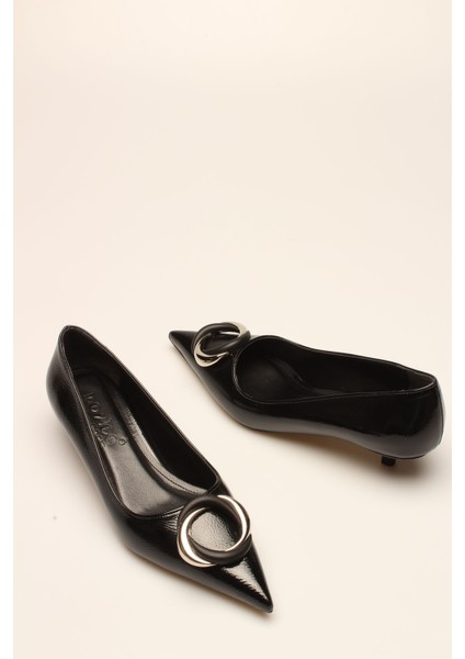 Idil Siyah Kırışık Rugan Kadın Topuklu modelleri