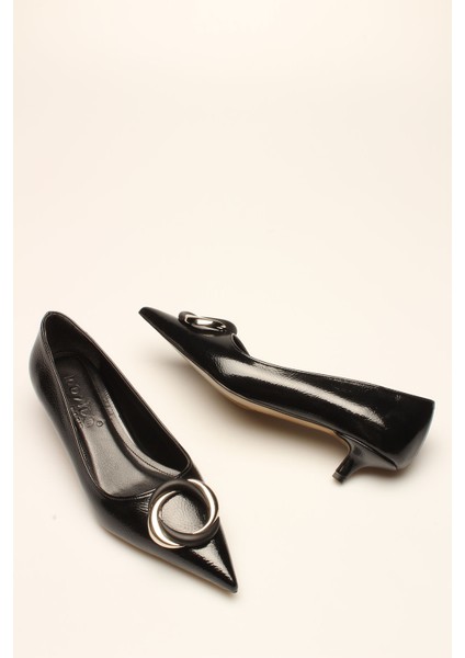 Idil Siyah Kırışık Rugan Kadın Topuklu fırsatları