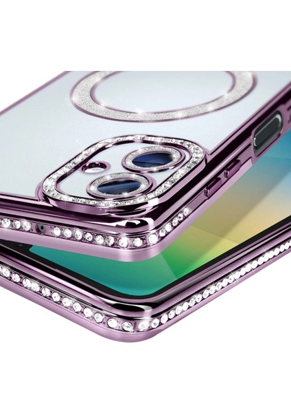 Nrtmsa Newface Samsung Galaxy A06 Joke Simli Magneticsafe Kılıf - Derin Mor modelleri