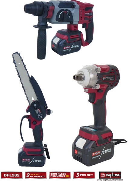 Ultra 5'li Set 600NM Torklu-Kırıcı Delici Hilti-Devirli Taşlama-Matkap-Dal Budama DFL-282 fırsatları