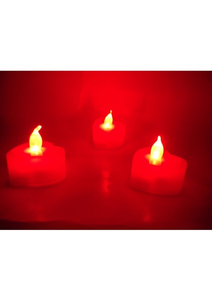 20'li LED Işıklı Dumansız Bitmeyen Pilli Kalpli LED Mum modelleri