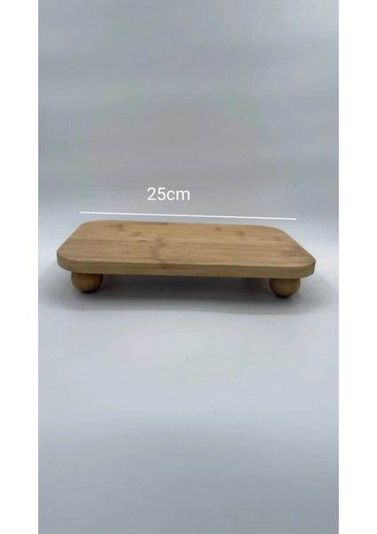 Bambu Kare, Ayaklı Sunumluk – Modern Doğal Servis Tabağı (25 cm) fırsatları