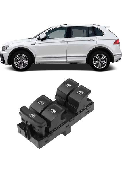 Vw Volkswagen Tiguan 2016-2022 Uyumlu Ön Sol Kapı Dörtlü Cam Açma Düğmesi 5G0959857