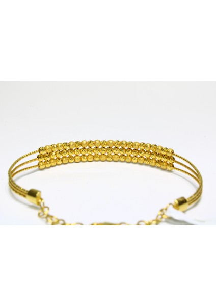 14 Ayar Altın 3 Sıralı Dorikalı Kelepçe Bileklik 9.06 gr fırsatları