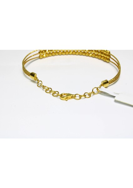 14 Ayar Altın 3 Sıralı Dorikalı Kelepçe Bileklik 9.06 gr indirimleri