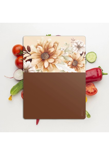 Cam Kesme Tahtası ve Sunumluk Vintage Kahve 20X30 cm modelleri