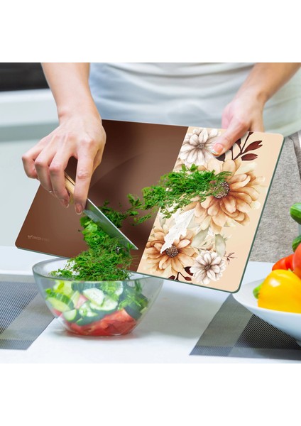 Cam Kesme Tahtası ve Sunumluk Vintage Kahve 20X30 cm indirimleri