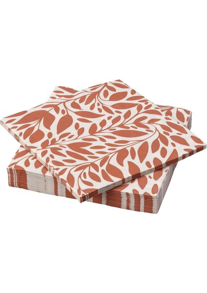 Höstagılle Desenli Peçete Turuncu 33X33 cm 30 Adet