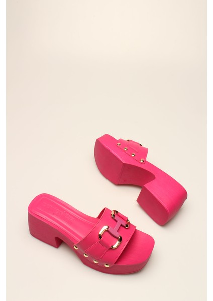 Idil Fuşya Cilt Tokalı Kadın Takunya fırsatları