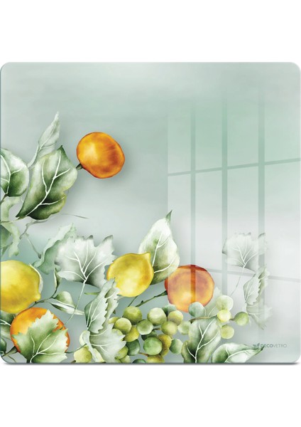 Cam Kesme Tahtası ve Sunumluk Kare Vintage Fruit 30X30 cm fiyatları