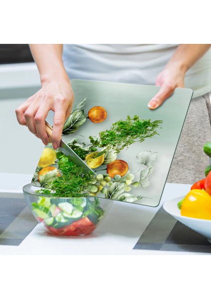 Cam Kesme Tahtası ve Sunumluk Kare Vintage Fruit 30X30 cm indirimleri