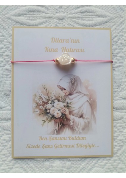 100 Adet Kişiye Özel Gül Inci Model Düğün Nikah Nişan Söz Kına Hatırası Dağıtmalık Hediyelik Bileklik