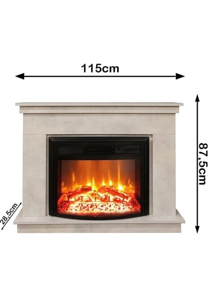 1164 Retro 1800 Watt Taş Desenli Dekoratif Elektrikli Şömine fiyatları
