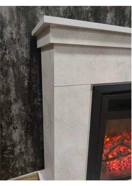 1164 Retro 1800 Watt Taş Desenli Dekoratif Elektrikli Şömine modelleri