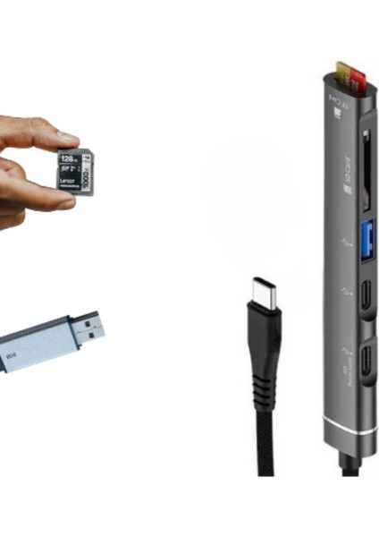 ZR562 Type-C 5 In 1 USB Hub Card Reader fiyatları